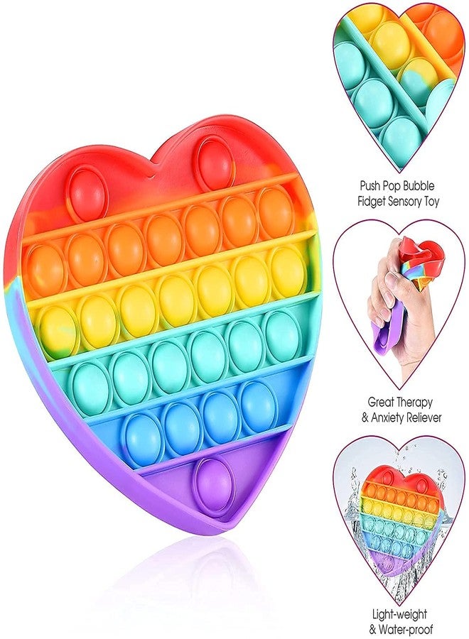 KERFORA Silicone Push pop it Bubble Fidget Toy Push Pop Bubble Fidget Sensory Toy,Autism Special Needs Silicone Stress Relief Toy,Great Fidget Toy Novelty Gifts for Girls Boys Kids Adults (Heart) - Image 4